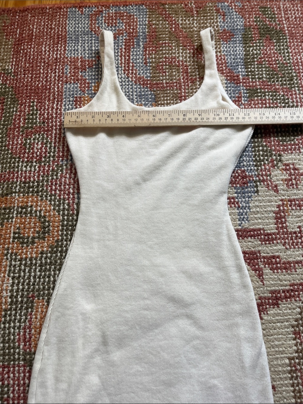 MESHKI White Ribbed Knit Mini Dress Bodycon Scoop Neck Open Back Style Size Smal - Picture 3 of 8
